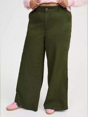 High-Rise Wide-Leg Baggy Chino Pant